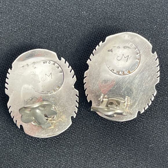 Navajo Turquoise Sterling Earrings Necklace Bracelet McCray JM Lapis Silver Set - Picture 4 of 12